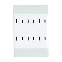 Eaton Wiring Devices C1746W Outlet Adapter, 2 -Pole, 15 A, 125 V, 6 -Outlet, NEMA: NEMA 1-15R, White 