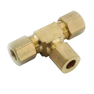 Anderson Metals 750064-04 Pipe Tee, 1/4 in, Compression, Brass, 300 psi Pressure 5 Pack