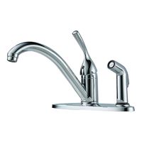 DELTA Classic Series 300-DST Kitchen Faucet with Integral Spray, 1.8 gpm, 1-Faucet Handle, Brass, Chrome Plated 