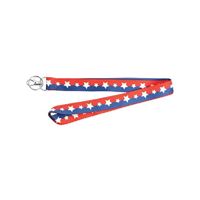 Hy-Ko 2GO Series LAN-103 Lanyard, 18 in L, 1 in W, Polyester, Blue/Red/White, Clip End, Pack of 5 