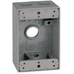 Teddico/Bwf B5-2V Outlet Box, 1-Gang, 4-Knockout, 4-1/2 in, Metal, Gray, Powder-Coated 