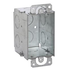 Raco 560 Switch Box, 1-Gang, 1-Outlet, 8-Knockout, 1/2 in Knockout, Steel, Gray, Galvanized, Thread 