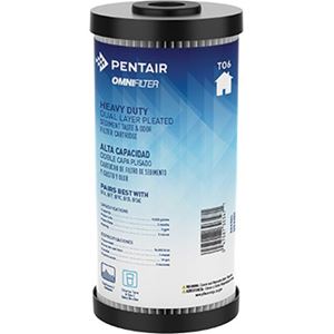 Pentair OMNIFilter TO6-SS2-S06 Filter Cartridge, 5 um Filter, Cellulose Carbon Filter Media, Pleated Paper