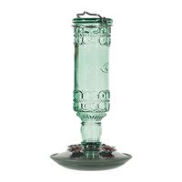 Perky-Pet 8108-2 Bird Feeder, Antique Bottle, 10 oz, 4-Port/Perch, Glass/Metal, Green, 10 in H, Pack of 2 