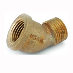 Anderson Metals 738124-12 Street Pipe Elbow, 3/4 in, FIP x MIP, 45 deg Angle, Brass, Rough, 200 psi Pressure 