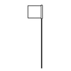 Hy-Ko SF-21/WH Safety/Boundary Stake Flag, 21 in L, 1-1/2 in W, White, Vinyl, Pack of 25 
