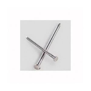 Simpson Strong-Tie T10PTD5 Deck Nail, 10D, 3 in L, 316 Stainless Steel, Bright, Full Round Head, Annular Ring Shank