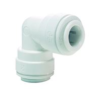 John Guest PP0308WP Union Pipe Elbow, 1/4 in, Polypropylene, White, 150 psi Pressure 