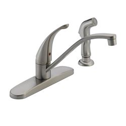 DELTA Peerless Tunbridge Series P188500LF Kitchen Faucet with Side Sprayer, 1.8 gpm, 1-Faucet Handle, Chrome Plated 
