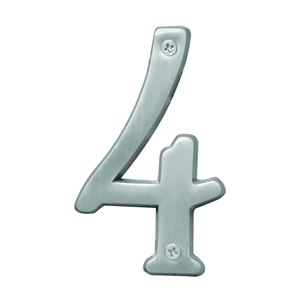 HY-KO Prestige Series BR-43SN/5 House Number, Character: 5, 4 in H Character, Nickel Character, Brass 3 Pack