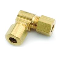 Anderson Metals 750065-04 Tube Union Elbow, 1/4 in, 90 deg Angle, Brass, 300 psi Pressure 5 Pack 