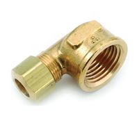 Anderson Metals 750070-0808 Tube Elbow, 1/2 in, 90 deg Angle, Brass, 200 psi Pressure, Pack of 5 