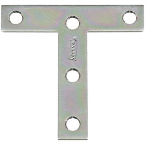 National Hardware 116BC Series N266-429 T-Plate, 3 in L, Steel, Zinc, Pack of 20