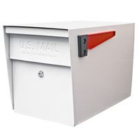 Mail Boss Packagemaster Series 7107 Mailbox, Steel, Powder-Coated, 11-1/4 in W, 21 in D, 13-3/4 in H, White 