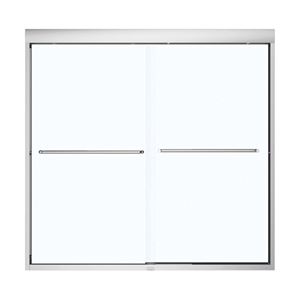 Maax Aura 135661-900-084000 Bathtub Door, Semi Frame, Clear Glass, Bypass/Sliding Door, 1/4 in Glass