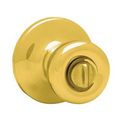 Kwikset 300T3RCLRCSBX Privacy Door Knob, Polished Brass 