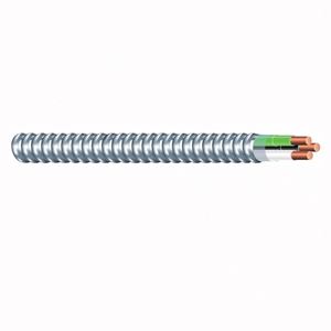 Southwire Armorlite 68580023 Armored Cable, 12 AWG Cable, 2 -Conductor, 100 ft L, Copper Conductor, PVC Insulation