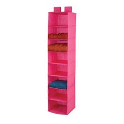 Honey-Can-Do SFT-03055 Closet Organizer, 12 in W, 54 in H, 8-Shelf, Fabric, Pink 6 Pack 