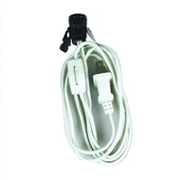 Jandorf 60138 Lamp Socket/Switch, 18 ga Wire, White Sheath 