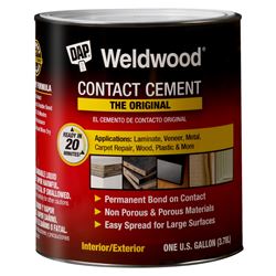 Weldwood 00272 Contact Cement, Liquid, Strong Solvent, Tan, 1 qt, Can 