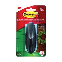 Command 17083BZ-AWES Adhesive Hook, 5 lb, 1-Hook, Plastic, Bronze, Pack of 4 