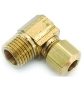 Anderson Metals 750069-0408 Tube Elbow, 1/4 x 1/2 in, 90 deg Angle, Brass, 300 psi Pressure 10 Pack 