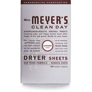 Mrs. Meyer's Clean Day 014148 Dryer Sheet, Lavender