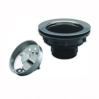 Keeney 250SS Basket Strainer with Fixed Post, 4-3/8 in Dia, Plastic, 3-1/8 in Dia Mesh, For: 3-1/2 in Dia Opening Sink 