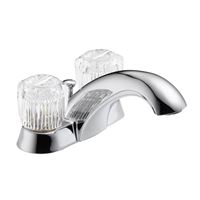 DELTA Classic Series 2522LF Bathroom Faucet, 1.2 gpm, 2-Faucet Handle, Brass, Chrome Plated, Knob Handle, Rigid Spout 