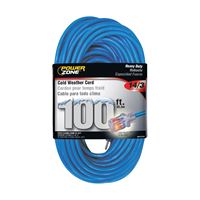 PowerZone ORCW511735 Extension Cord, 14 AWG Cable, 5-15P Grounded Plug, 5-15R Grounded Receptacle, 100 ft L, 125 V 