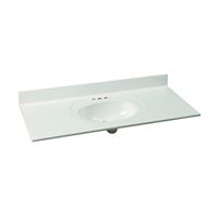 Foremost WS-2249 Vanity Top, 49 in OAL, 22 in OAW, Marble, Solid White, Oval Bowl, Countertop Edge 