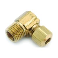 Anderson Metals 750069-0402 Tube to Pipe Elbow, 1/4 x 1/8 in, 90 deg Angle, Brass, 300 psi Pressure 10 Pack 