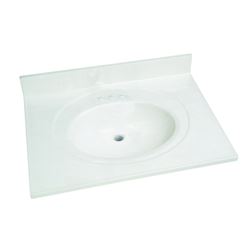 Foremost WW-2231 Vanity Top, 31 in OAL, 22 in OAW, Marble, White, Countertop Edge 