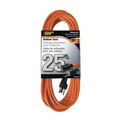 PowerZone OR501625 Extension Cord, 16 AWG Cable, 5-15P Grounded Plug, 5-15R Grounded Receptacle, 25 ft L, 125 V 