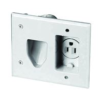 Eaton Wiring Devices 35MRW Cable Plate with Receptacle, 2 -Gang, White 