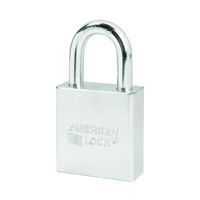 American Lock A5200D Padlock, Keyed Different Key, Open Shackle, 5/16 in Dia Shackle, 1-1/8 in H Shackle, Steel Body 