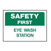 HY-KO 573 Safety Sign, Rectangular, EYE WASH STATION, Green Legend, White Background, Polyethylene 5 Pack 