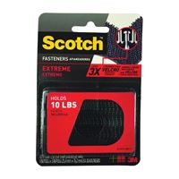 Scotch RF6731 Fastener, 1 in W, 3 in L, Black, 10 lb, Acrylic Adhesive 