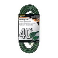 PowerZone OR880628 Extension Cord, 16 AWG Cable, 40 ft L, 125 V, Green 