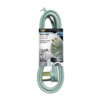 PowerZone ORD100305 Power Supply Dryer Cord, 10 AWG Cable, 5 ft L, 250 V, Gray 
