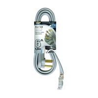 PowerZone ORD100306 Power Supply Dryer Cord, 10 AWG Cable, 6 ft L, 250 V, Gray 