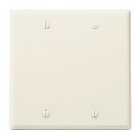 Leviton 000-78025-000 Wallplate, 4-1/2 in L, 4.56 in W, 0.22 in Thick, 2 -Gang, Thermoset, Light Almond, Smooth 