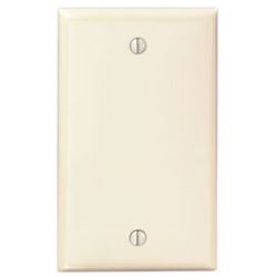 Leviton 001-80714-00I Wallplate, 4-1/2 in L, 2-3/4 in W, 0.22 in Thick, 1 -Gang, Thermoplastic Nylon, Ivory 