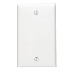 Leviton 002-80714-00W Wallplate, 4-1/2 in L, 2-3/4 in W, 0.22 in Thick, 1 -Gang, Thermoplastic Nylon, White 