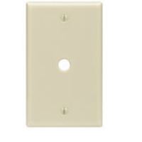 Leviton 001-86013-000 Wallplate, 4-1/2 in L, 2-3/4 in W, 1 -Gang, Plastic, Ivory, Smooth 
