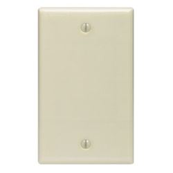 Leviton 001-86014-000 Wallplate, 4-1/2 in L, 2-3/4 in W, 0.22 in Thick, 1 -Gang, Thermoset Plastic, Ivory, Smooth 