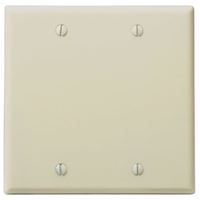 Leviton 001-86025-000 Wallplate, 4-1/2 in L, 4.56 in W, 0.22 in Thick, 2 -Gang, Thermoset Plastic, Ivory, Smooth 