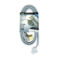 PowerZone Power Supply Range Cord, 6 8 AWG Cable, 6 ft L, 50 A, 250 V, Gray 