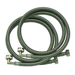 EASTMAN 48377 Washing Machine Discharge Hose, 3/4 in ID, 5 ft L, FHT x FHT, Stainless Steel 