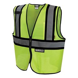 RADIANS DeWALT DSV221-2X Safety Vest, 2XL, Polyester, Green, Zipper Closure 